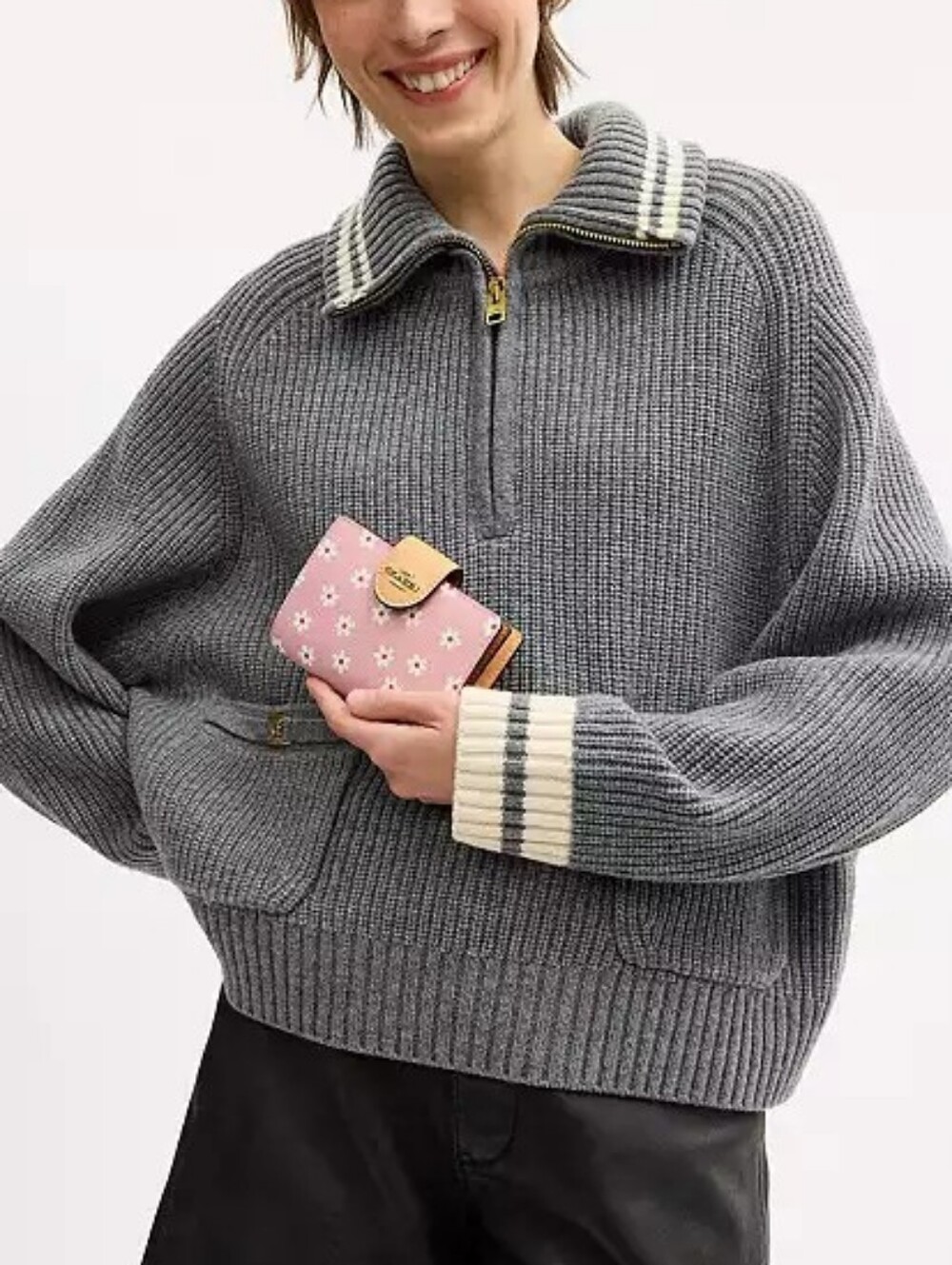NWT! Coach Corner Zip Wallet With Floral Print